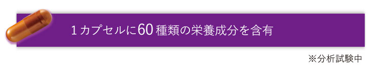 1カプセルに60種類の栄養成分を含有