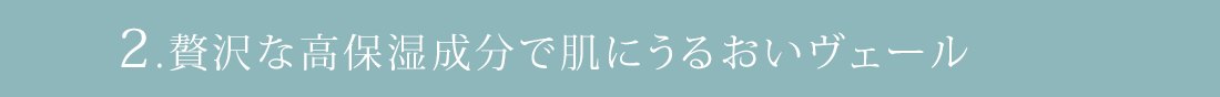 2.贅沢な高保湿成分で肌にうるおいヴェール