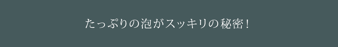 たっぷりの泡がスッキリの秘密！