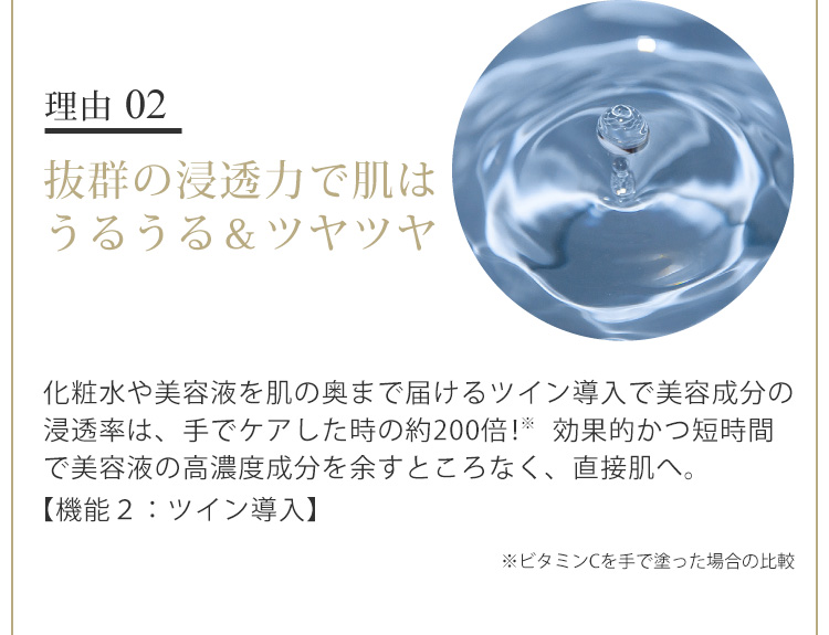 理由02 抜群の浸透力で肌はうるうる＆ツヤツヤ